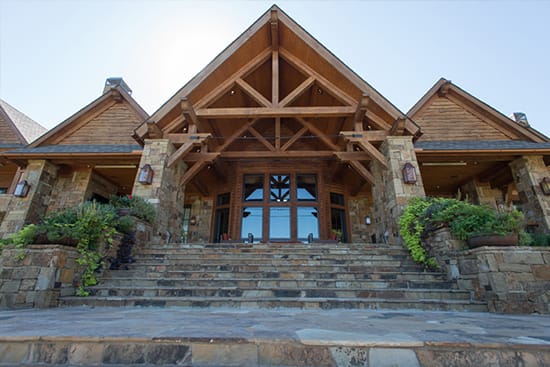 Custom Home with stone steps